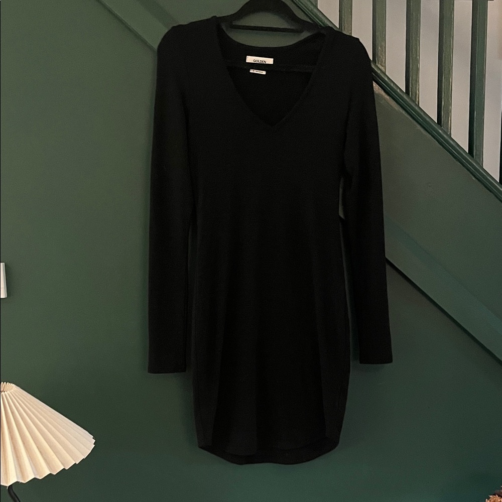 Aritzia Elegant Black Long Sleeve Dress